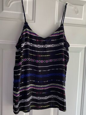 No Boundaries Black Striped Aztec Print Cami